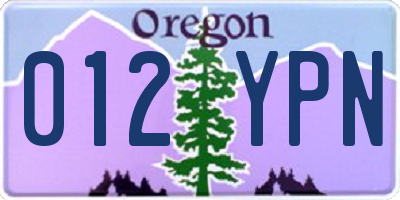 OR license plate 012YPN