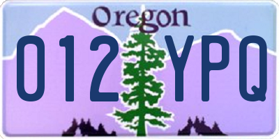 OR license plate 012YPQ