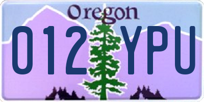 OR license plate 012YPU