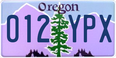 OR license plate 012YPX