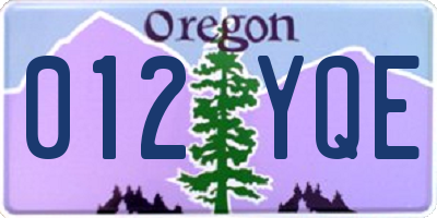 OR license plate 012YQE