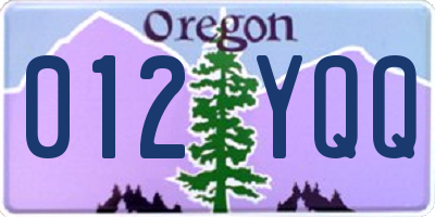 OR license plate 012YQQ
