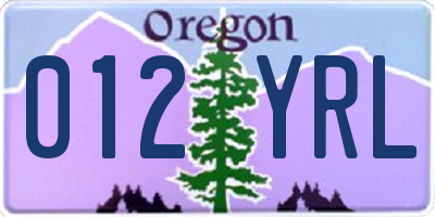 OR license plate 012YRL