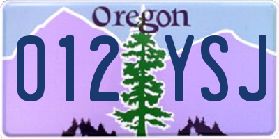 OR license plate 012YSJ