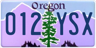 OR license plate 012YSX