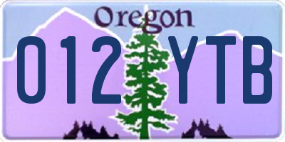 OR license plate 012YTB
