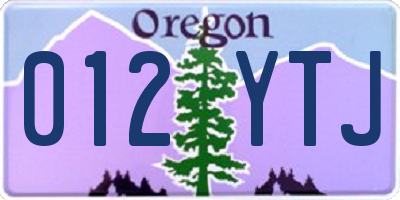 OR license plate 012YTJ