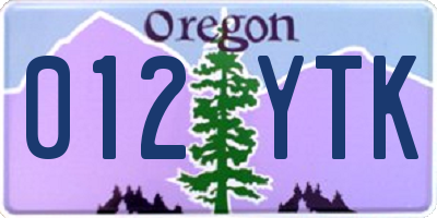 OR license plate 012YTK