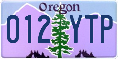 OR license plate 012YTP