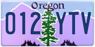 OR license plate 012YTV
