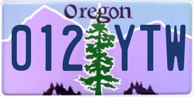 OR license plate 012YTW