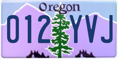 OR license plate 012YVJ
