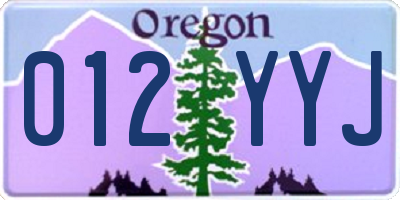 OR license plate 012YYJ
