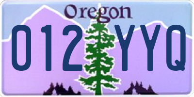 OR license plate 012YYQ