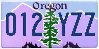 OR license plate 012YZZ