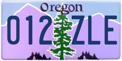 OR license plate 012ZLE