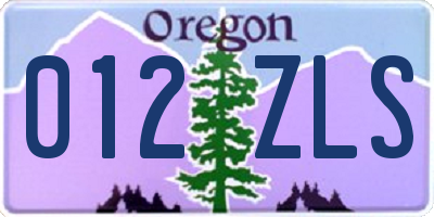 OR license plate 012ZLS