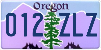 OR license plate 012ZLZ