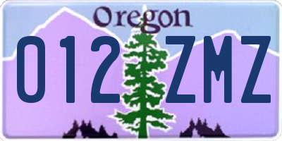OR license plate 012ZMZ