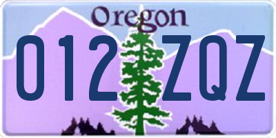 OR license plate 012ZQZ