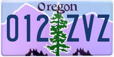 OR license plate 012ZVZ