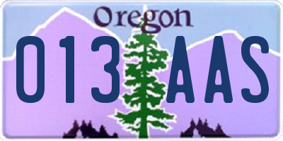 OR license plate 013AAS