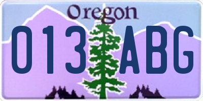 OR license plate 013ABG