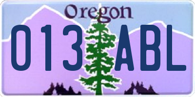 OR license plate 013ABL