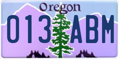 OR license plate 013ABM