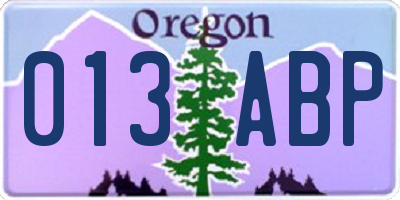 OR license plate 013ABP