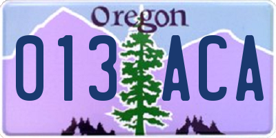 OR license plate 013ACA