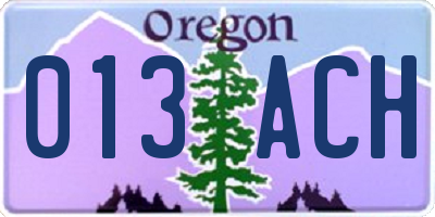 OR license plate 013ACH