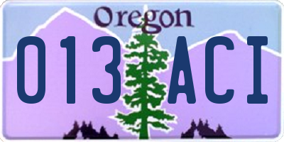 OR license plate 013ACI
