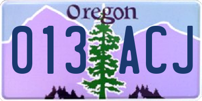 OR license plate 013ACJ