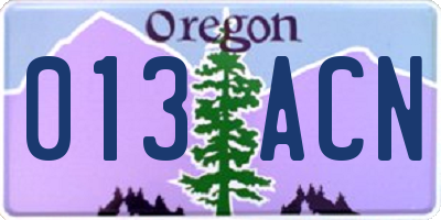 OR license plate 013ACN