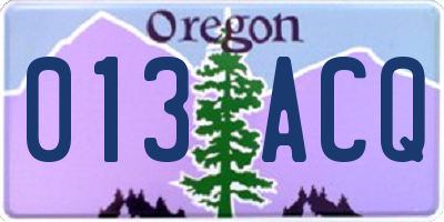 OR license plate 013ACQ