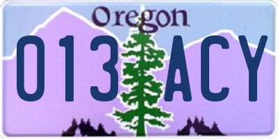 OR license plate 013ACY