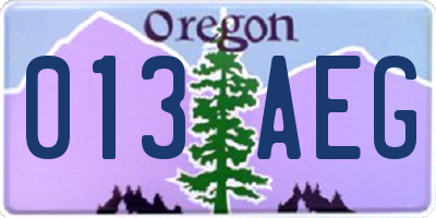 OR license plate 013AEG