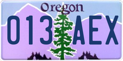 OR license plate 013AEX