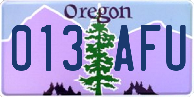 OR license plate 013AFU