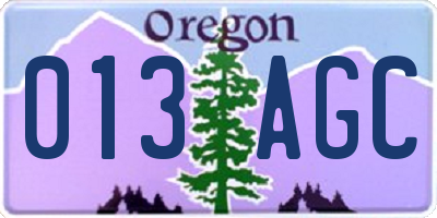 OR license plate 013AGC
