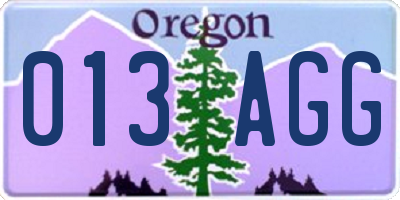 OR license plate 013AGG