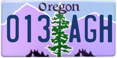 OR license plate 013AGH