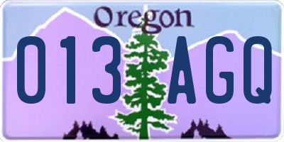 OR license plate 013AGQ
