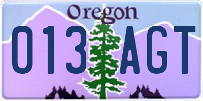 OR license plate 013AGT