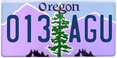 OR license plate 013AGU