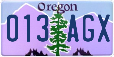 OR license plate 013AGX