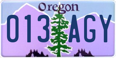 OR license plate 013AGY