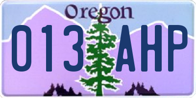 OR license plate 013AHP