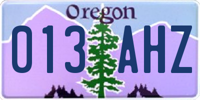 OR license plate 013AHZ